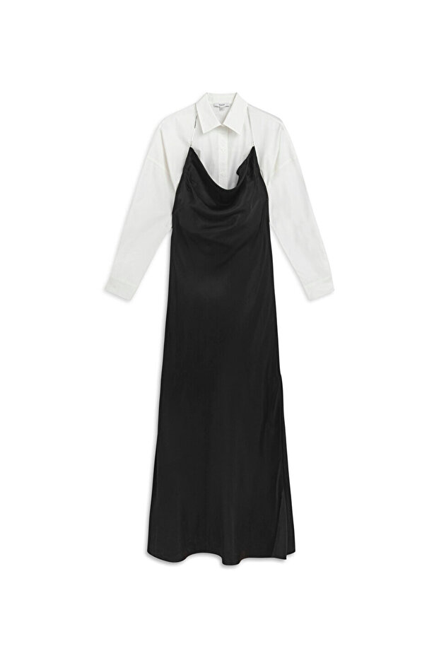 ÇİFT PARÇA SATEN ELBİSE - 3