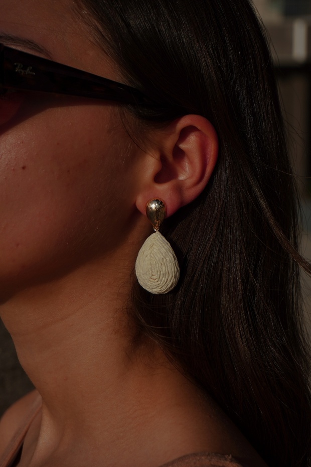 أقراط متدلية من القش - 1