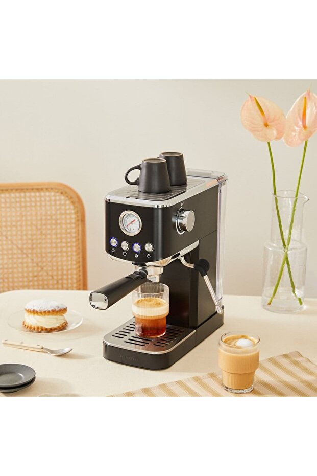 Retro semi-automatic espresso machine, CREATE, Thera Classic Compact, black - 2