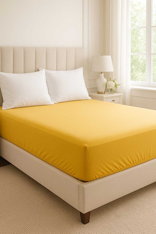 100% Cotton Combed Cotton 1 Pcs Pillow Cover with Gift Elastic Sheet Single / Double / Battal