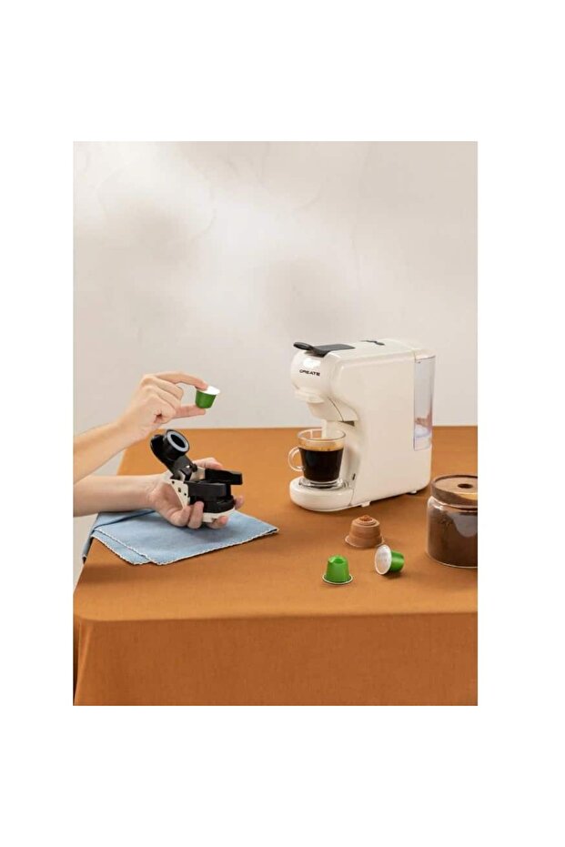 Retro automatic espresso machine 3in1, CREATE, Potts, cream - 3