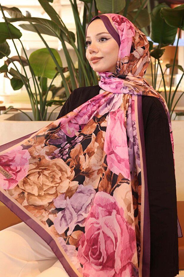 Patterned Shawl Purple İpk111 - 1