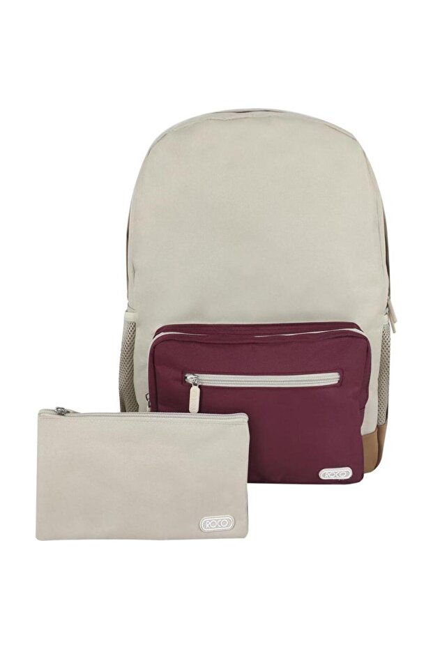 Basic 2 Tone Mix Backpack with Accessory - 1