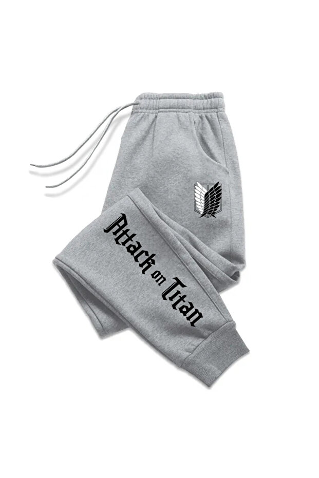 Gray Attack on Titan Printed Women's Unisex Sweatpants