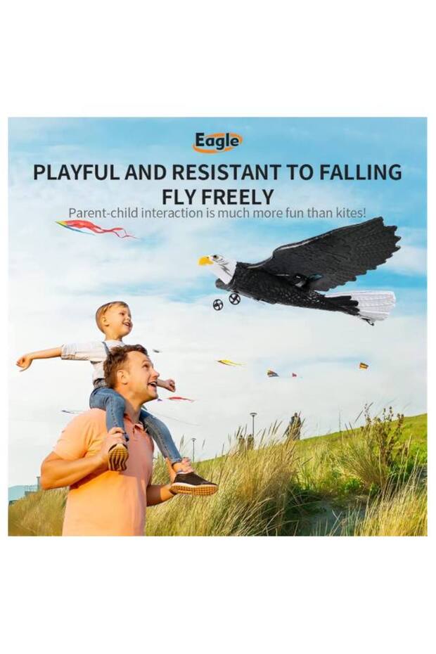 RC Eagle Plane Remote Control Flying Toy for Kids, Realistic Bird Design, Easy to Fly for Beginners - 7