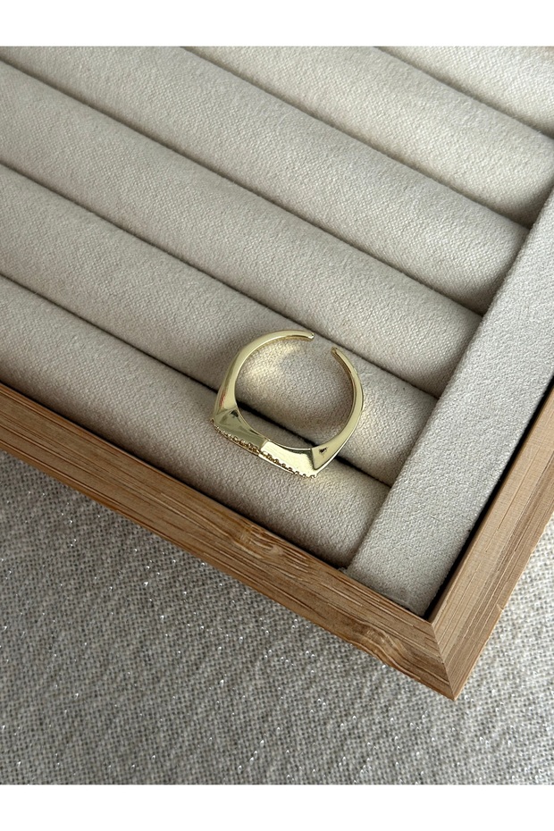 خاتم من حجر الزركون بزاوية مزدوجة من سلسلة خاصة باللون الفوشيا - 2