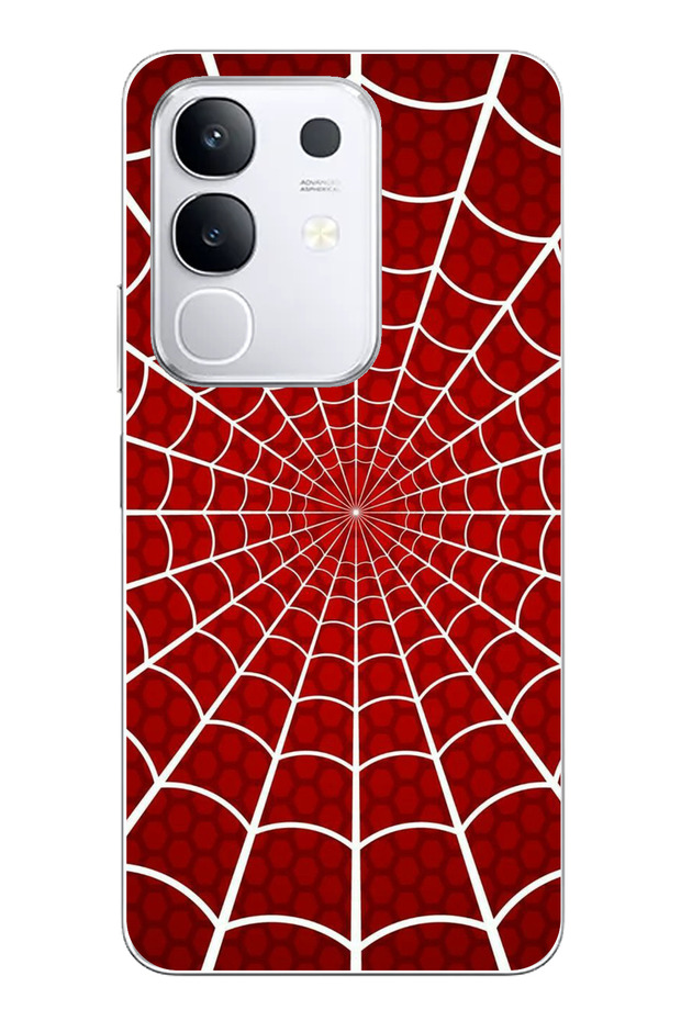 Vivo Y29 Compatible Spiderman Webs Transparent Silicone Case - 1