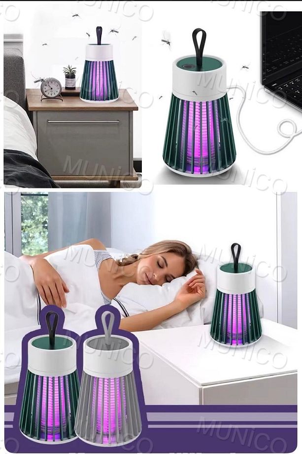 Verimli Elektronik Led Sivrisinek Sinek Öldürücü & Bahçe Lambası Şarjlı Asılabilir Haşere Yakıcı Arı - 8