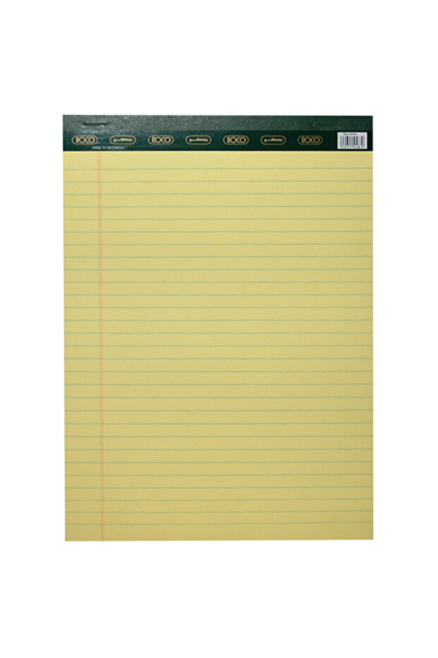 Standard Writing Pad, A4, 80 Pages (40 Sheets), Lined, Yellow