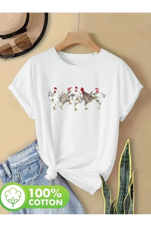 New Season Modern Design Custom Printed Women's Unisex Oversize Crew Neck T-Shirt