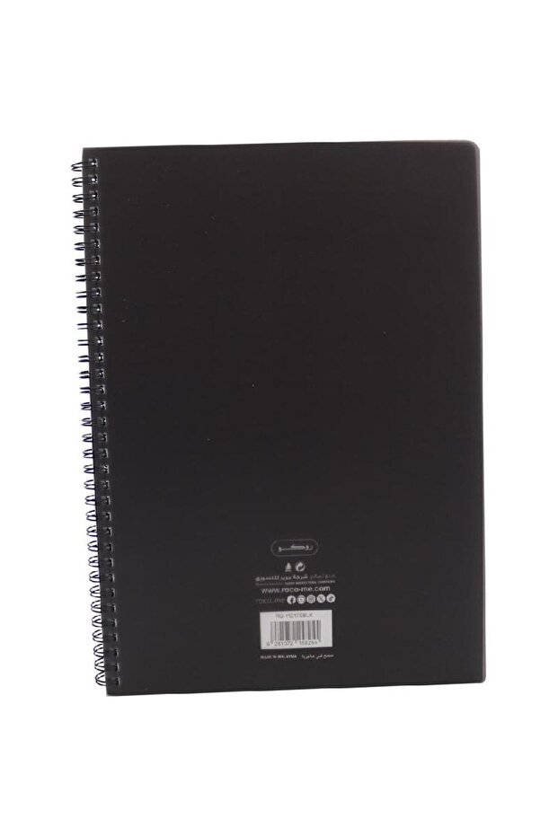 دفتر ملاحظات، A4، 100 ورقة، مسطر مربع، أسود - 2
