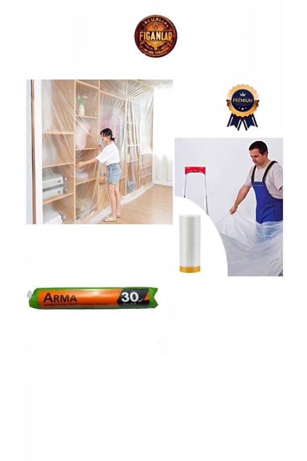 Şeffaf Kullan At Boya Badana Koruyucu Örtü Naylon Poşet 30 Metre 1 Rulo - 5