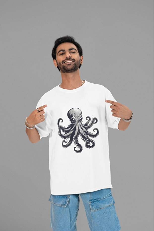 Men/Women Eight Foot Transfer Printed Round Neck Short Sleeve T-Shirt