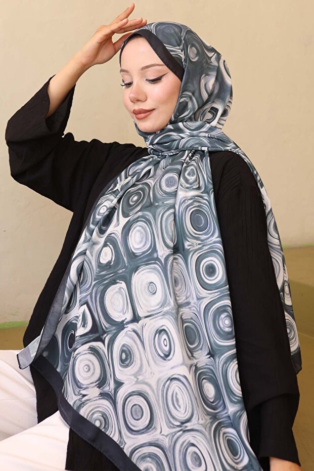 Patterned Shawl Black İpk112 - 3