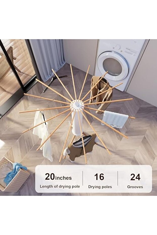 Foldable Clothes Drying Hanger - Space Saving Tripod Clothes Drying Rack - 3