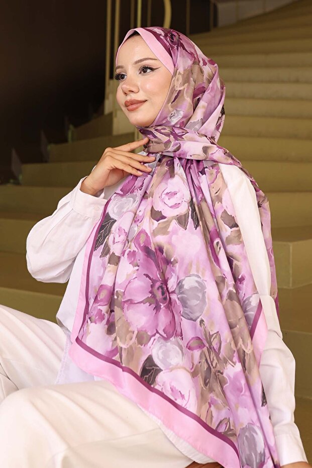 Patterned Shawl Lilac İwp113 - 3
