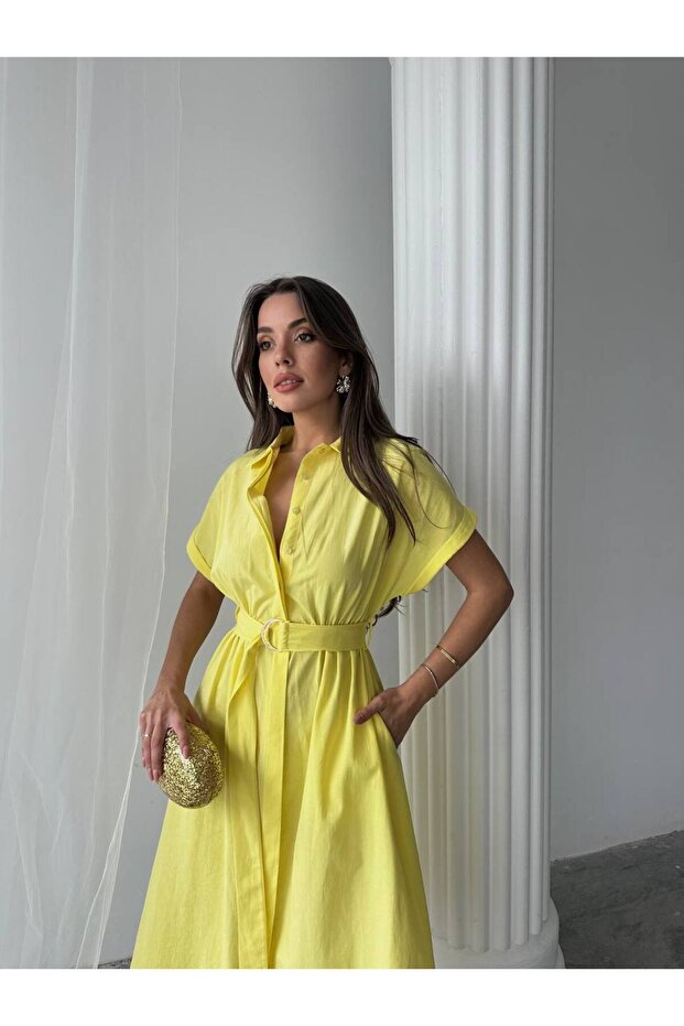 Léa Gömlek Elbise Bordo - 2