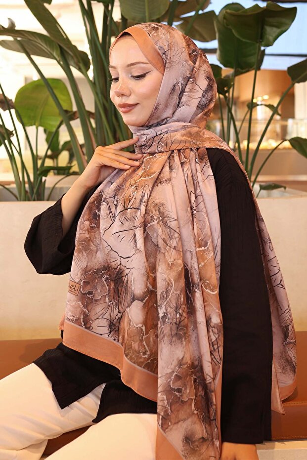Patterned Shawl Salmon İpk114 - 3