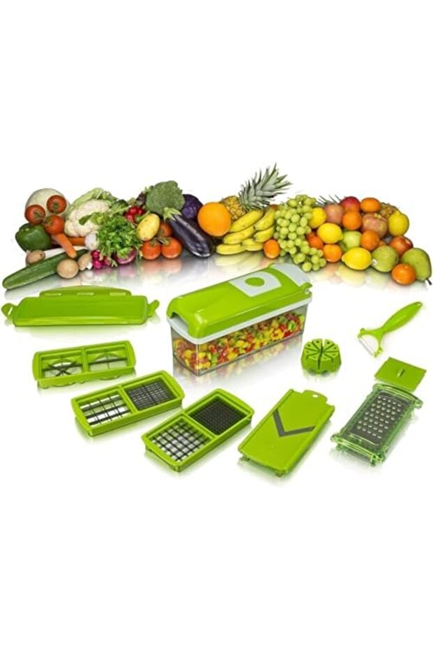 12-in-1 Vegetable Cutter – Multifunction Chopper, Grater, Slicer, Dicer, Peeler, Julienne &