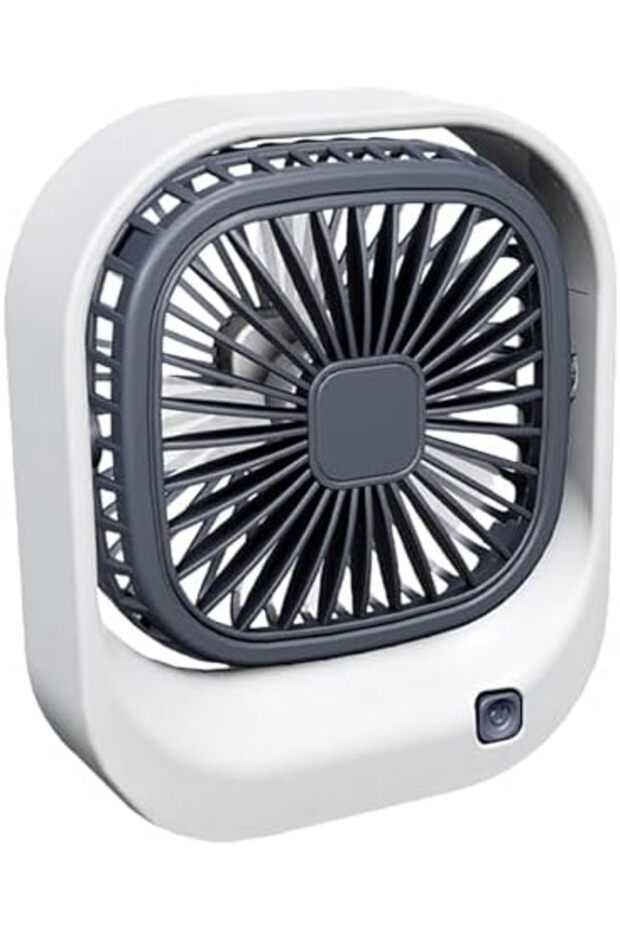 Small Desk Fan – Portable Mini USB Rechargeable Table Fan with 3 Speed Settings – Quiet, - 3