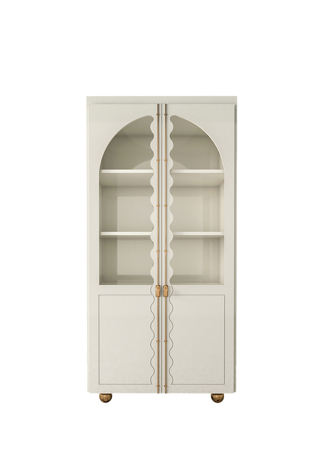 Beyaz Çift Kapaklı Vintage Mutfak Dolabı - 1