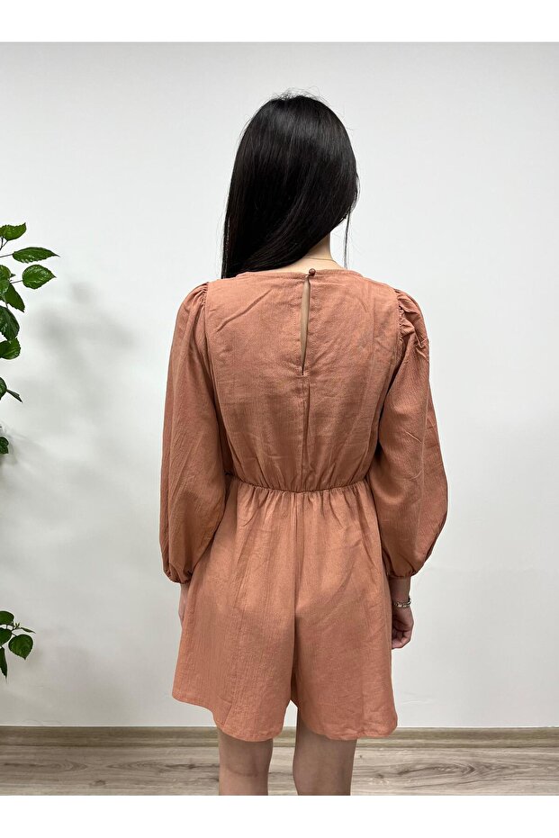 Patterned V-Neck Jumpsuit - 2