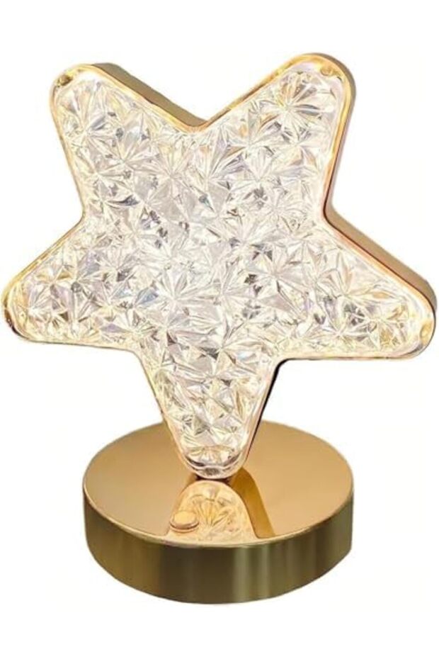 LED Crystal Table Lamp for Home Room | Acrylic Bedside Table Lamp with 3 Levels Brightness fo