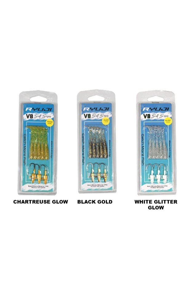 V8 8cm 5.5g LRF Silikon Yem Chartreuse Glow - 3