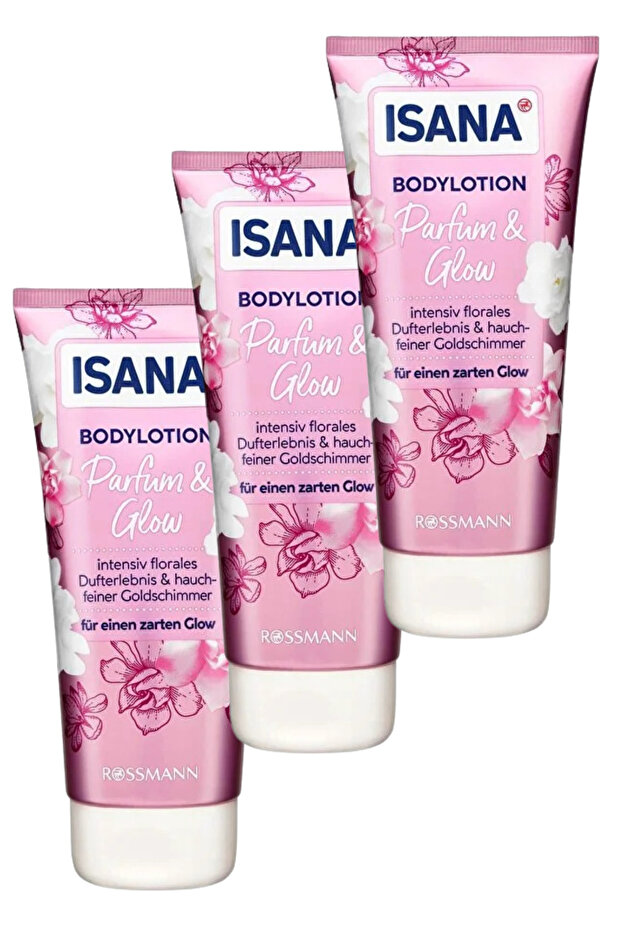 Vegan Shea Butter Flower Scented Body Lotion Perfume & Glow 200 ml (3 Pieces)