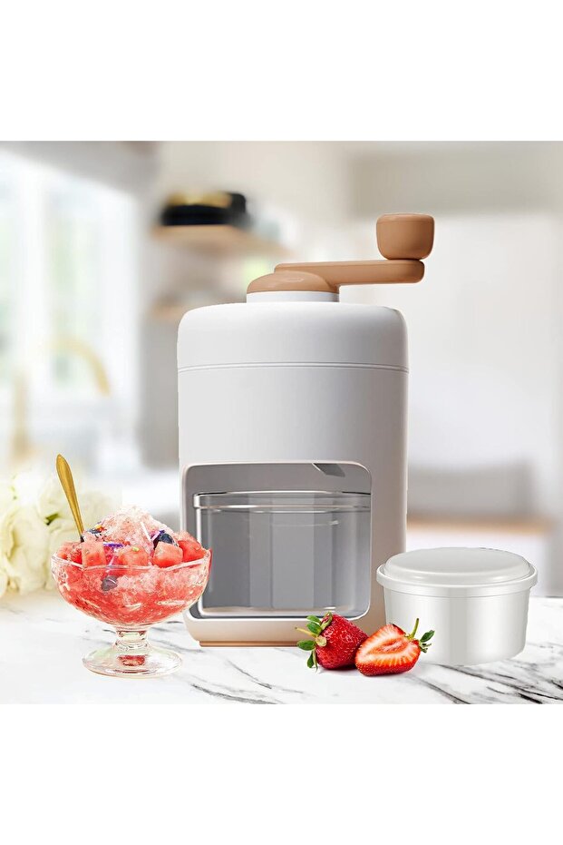 Hand Made Shaved Ice Machine, Snow Cone Maker, Portable Ice Crusher with Free Ice Cube Tray