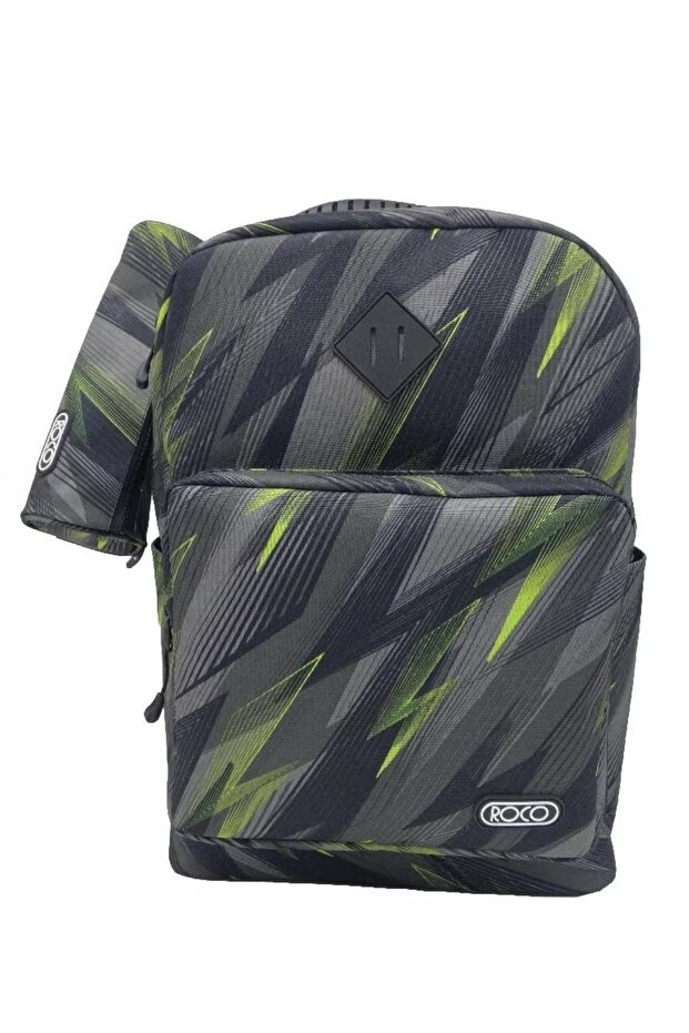 Zigzag Abstract Backpack with Accessory - 2