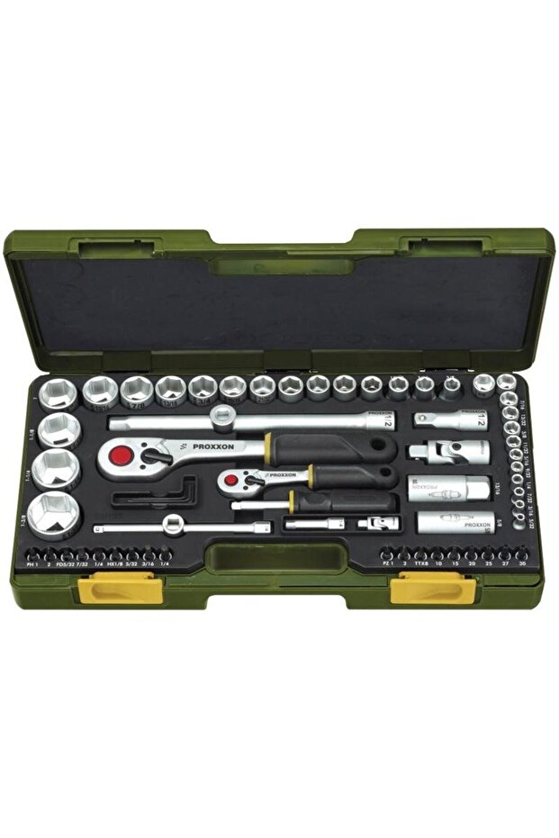 Complete set, Inch version, with 1/4" and 1/2" socket wrenches, 23294, 65 pieces - 2