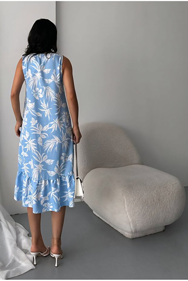 Patterned Floral Patterned Strap Dress - 3