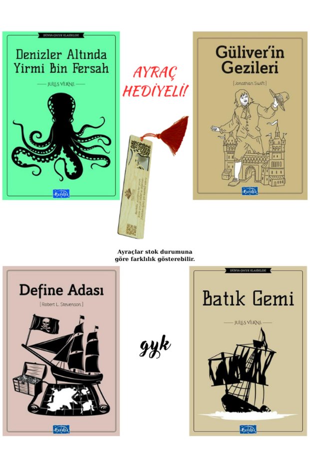 (6-12Years) Denizler Altında 20 Bin Fersah</DNTCTMS>- Gulliver's Travels - Define Adası</DNTCTMS>- Sunken Ship Set (with Bookmark)