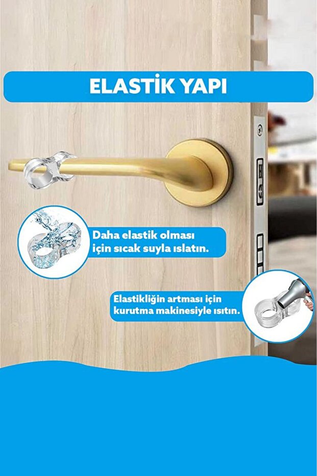 4 Adet Silikon Kapı Stoperi Duvar Koruma Aparatı Çarpma Önleyici Elastik Kapı Kolu Stoperi - 3