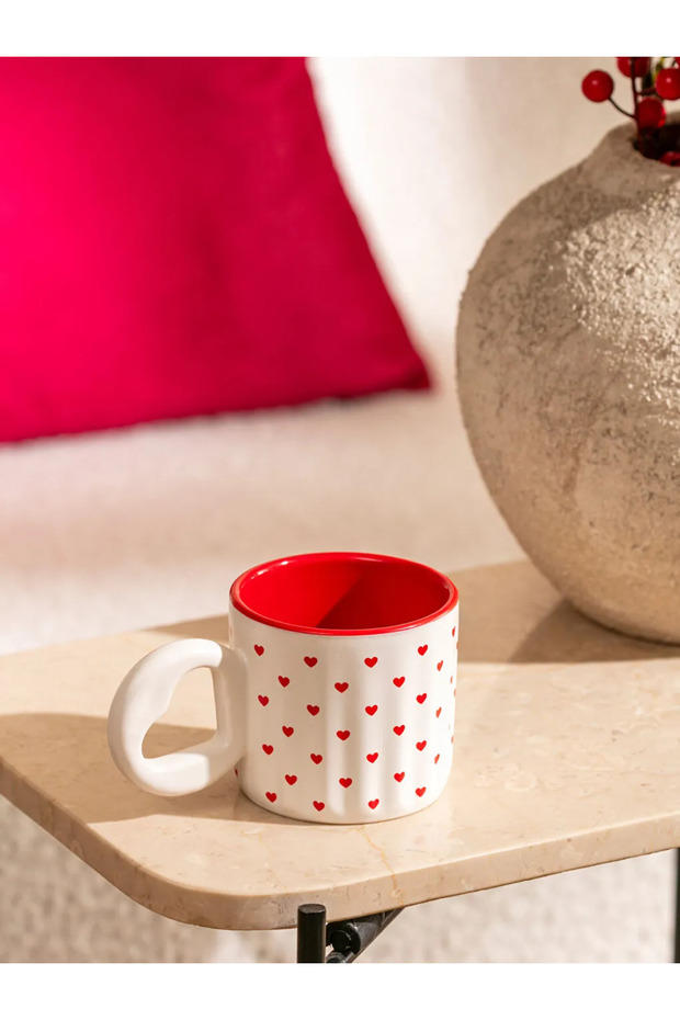 LCW HOME Kırmızı Kalp Baskılı Seramik Kupa 270 ml - 2