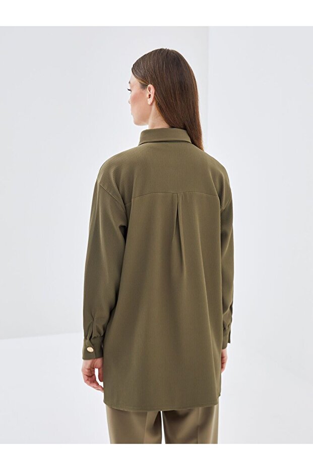 LCW Modest Dokulu Oversize Kadın Gömlek Tunik - 4