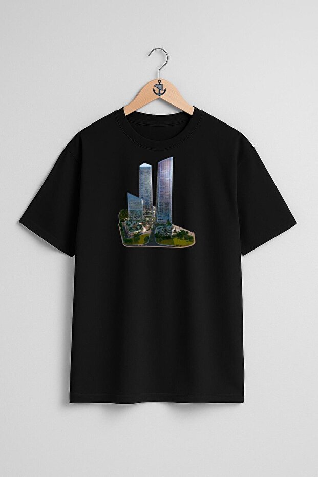 Oversize Vadiistanbul Skyland Chest Design Unisex T-Shirt