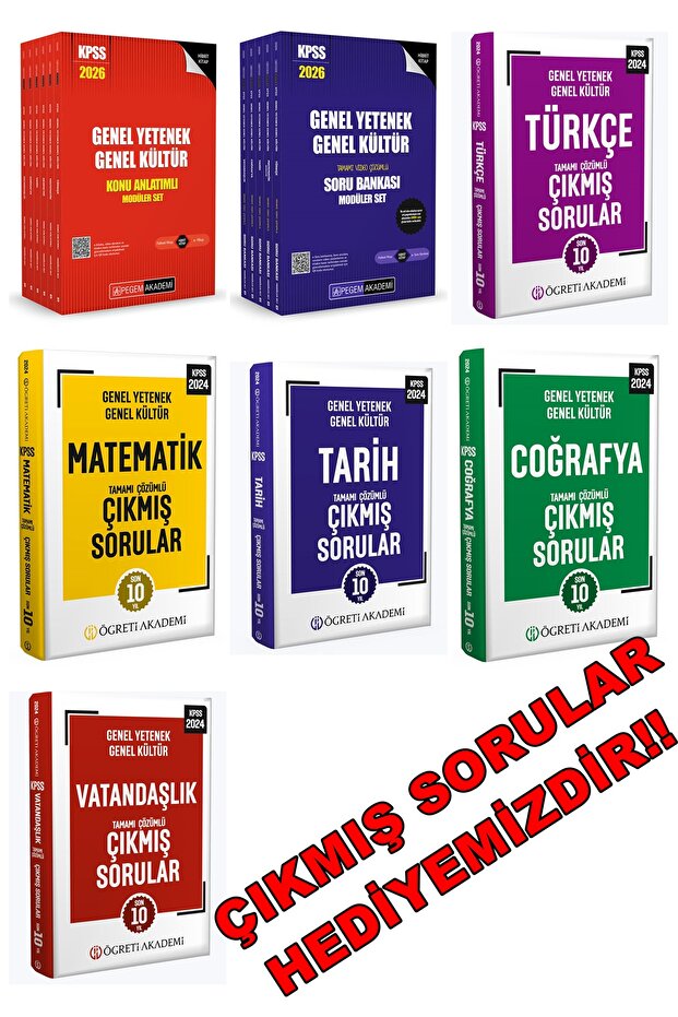 PEGEM 2026 KPSS LİSANS MODÜLER SET KONU ANLATIM VE MODÜLER SET SORU BANKASI+ÇIKMIŞ SORULAR HEDİYE - 1