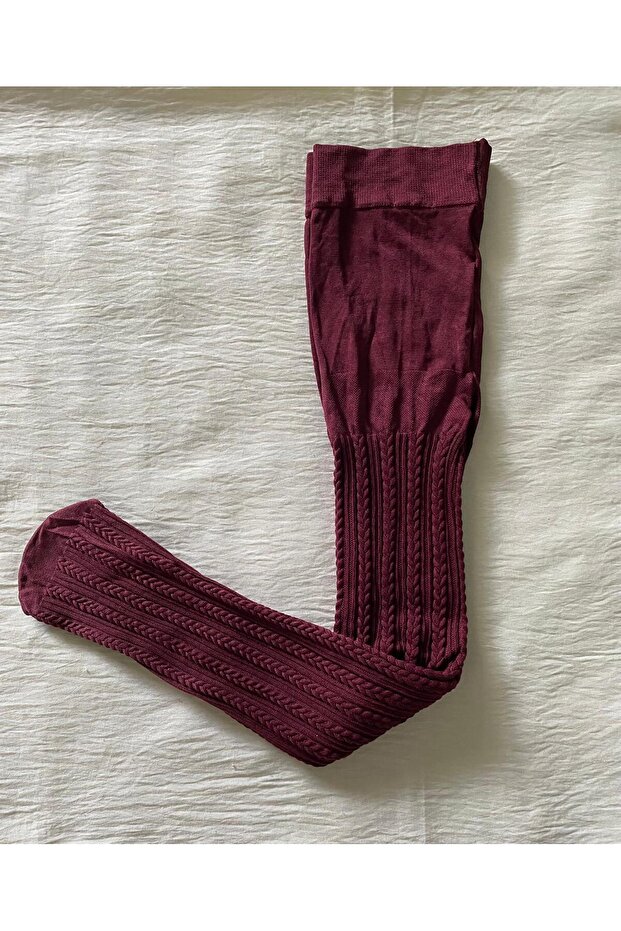 Girl's 80 Denier Seasonal Patterned Pantyhose - Claret Red Pantyhose