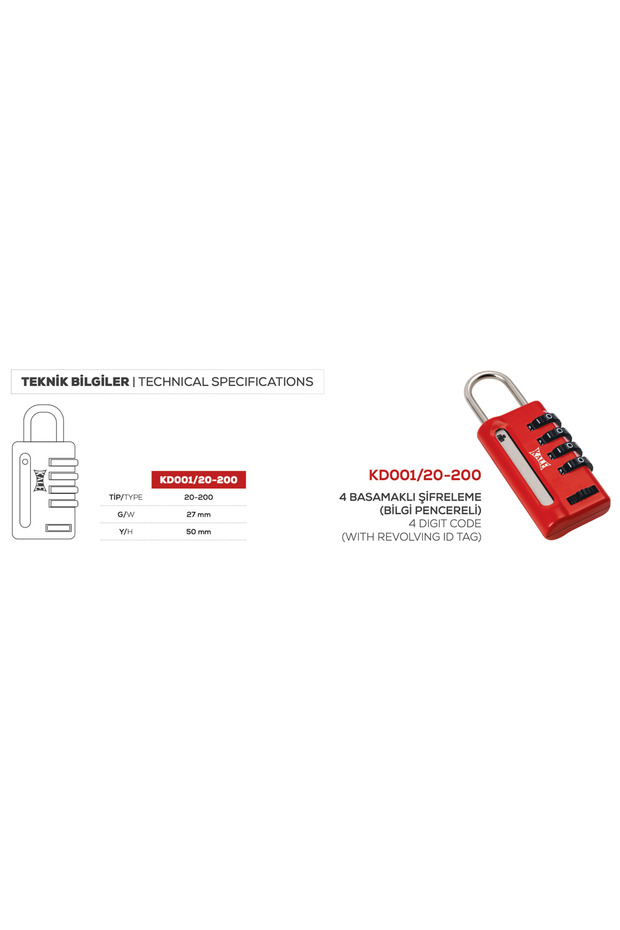 Castle Combination Padlock 4 Step Encryption (with Information Window) (10 Pcs) - 2