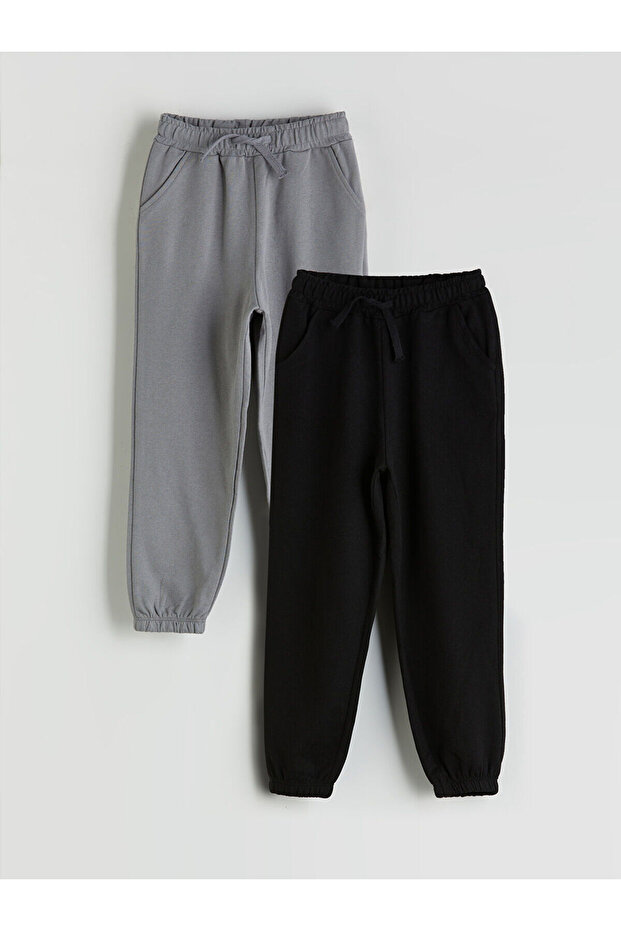 Boys Jogger Sweatpants with Elastic Waist 2 Pcs