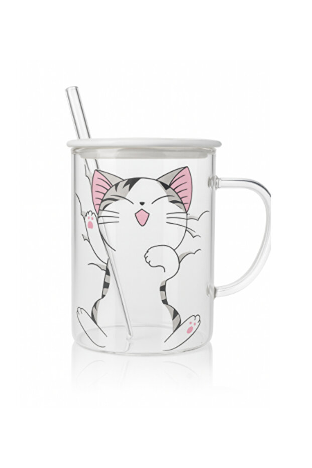 كوب زجاجي على شكل قطة - 1