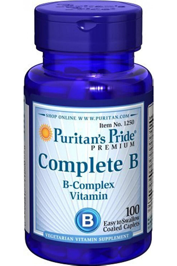 فيتامين ب المركب الكامل (100 كبسولة مغلفة) - 1