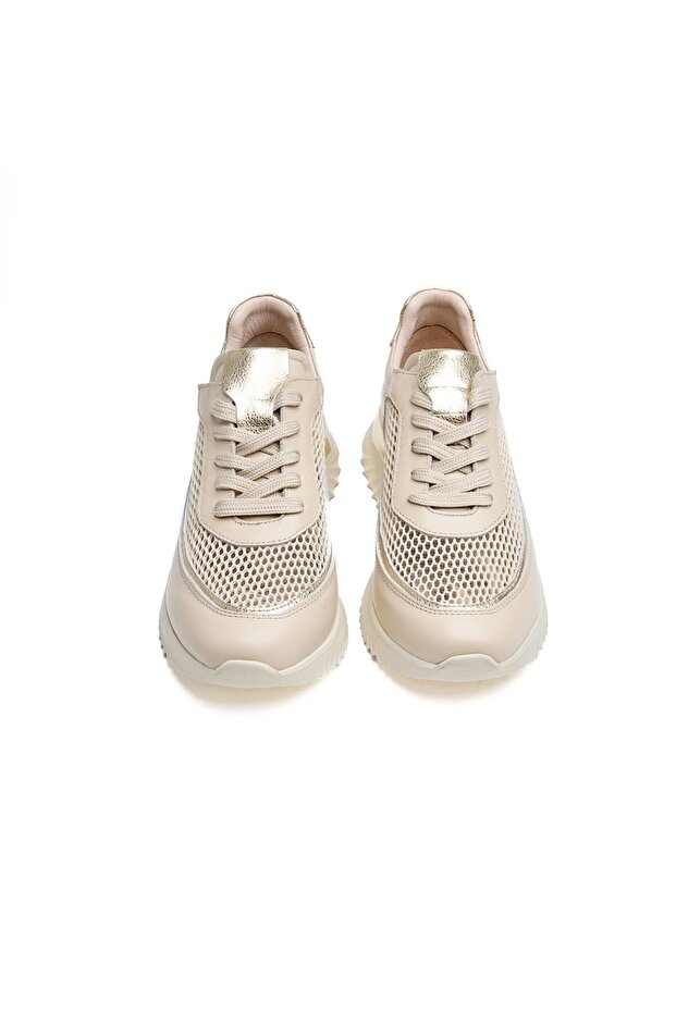 Comfort Taban Fileli Hakiki Deri Kadın Sneaker - 3