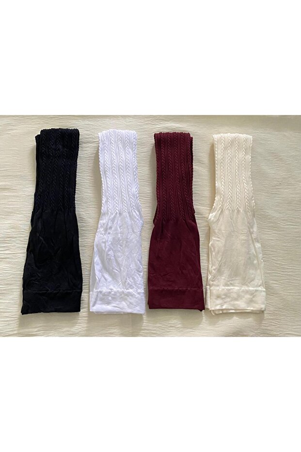 4 Pieces Colorful Patterned Medium Thick Seasonal Girls' Pantyhose