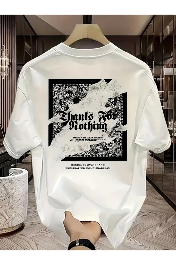 Thanks for Nothing Printed Oversize Circleneck T-Shirt
