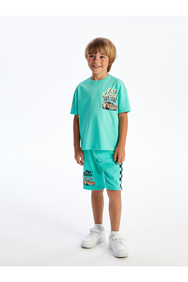 Nevavm Printed Boys' Shorts with Elastic Waist