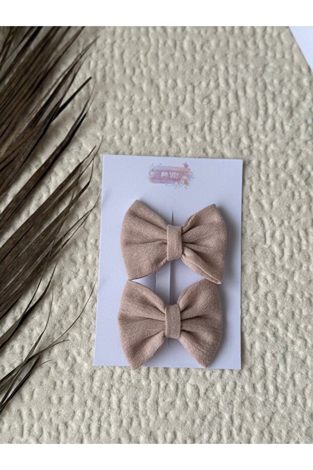 مجموعة مشبك فيونكة مزدوجة باللون الوردي - 4