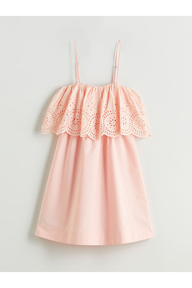 LCW Vision Pembe Kare Yaka Fırfırlı Poplin Mini Elbise - 5